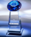 Blue Diamand Crystal Award Trophy with 3D Laser Engraving for Competition