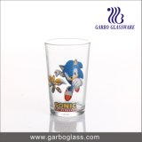 8oz V Shape Decal Glass Cup
