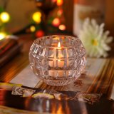 Embossed Patterned High Clear Glass Candle Holders