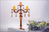Golden Glass Candle Holder for Wedding Decoration (three poster)
