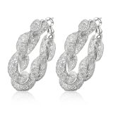 Fashion Jewelry Silver Plated Alloy Crystal Earrings