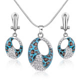 Rhinestone Rhodium Plating imitation Crystal Beads Fashion Pendant Necklace Set
