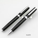 Black Color Fashion Metal Ball Pen Roller Pen Set for Business
