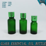 Green Glass Essential Oil Bottles with Orifice Reducer