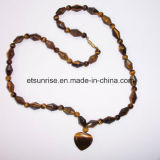 Semi Precious Stone Natural Crystal Tiger Eye Amethyst Charming Necklace Jewelry