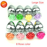Pretty Stainless Steel Colourful Large Size Rose Anal Plug