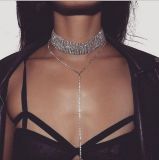 Women Luxury Crystal Choker Necklace Rhinestone Pendant Jewelry Necklace