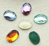 Oval Flat Back Glass Beads