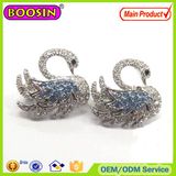 Metal Alloy Fashion Crystal Swan Enamel Brooch Ouzel #573