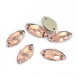 Glass Rhinestones 6X12mm Light Pink Flatback Sewing Stones for DIY Decoration