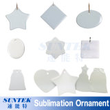 Various Shapes Sublimation Coated Blank Ceramic Christmas Ornament