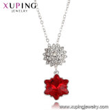 43244 Xuping Fashion Jewelry Newest Flower Design White Gold Necklace Made with Crystals From Swarovski