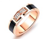 Top Quality Classic Cubic Zirconia Wedding Ring Rose Gold Color CZ Austrian Crystals Wholesale