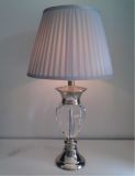 Phine 90199 Clear Crystal Table Lamp with Fabric Shade