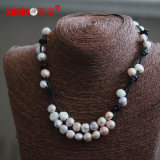 Gorgeous Fashion Real Leather Freshwater Pearl Necklace Wholesale (E130153)