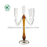 Glass Candle Holder for Home Decoration with Five Posts (10*21.5*34.5)
