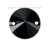 Black 10mm Round Sew on Crystal Rhinestone with 2 Holes