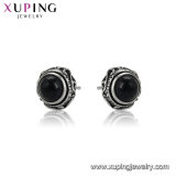 E-297 Xuping Jewelry Gemstone Earring Wires, Round Earring Design Black Gun Color Earrings