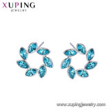 Xuping High Quality Wholesale Fashion Rectangle Shape Crystals From Swarovski Hoops Earring