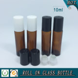10ml Amber Glass Roll on Bottle with Plastic Cap and Glass Roller Ball