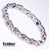 Multicolor Crystal Magnetic Stainless Steel Bracelet for Lady (10082)