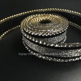 New 15mm Glitter Ribbon Rhinestone Hot Fix Crystal Ribbon Strip Rhinestone Trimming (TP-038)