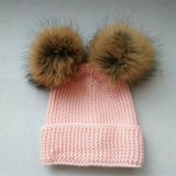 Women Crystal Wool Knit Beanie Fur POM POM Ski Cap