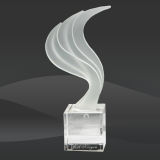 Frosted Signet Fan Crystal Award (RS-8408-19, RS-8408-29)