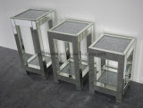 Home New Crushed Crystal Mirrored Flower Stand Set of Three