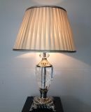 Phine 90243 Clear Crystal Table Lamp with Fabric Shade