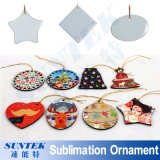 Various Shapes Sublimation Coated Printing Blank Ceramic Christmas Ornament