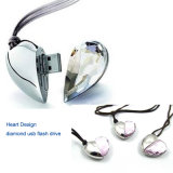Crystal Heart Pink Jewelry Diamond USB Flash Drive 2.0