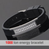 Double Line Crystal Energy Bracelet with Negative Ion (20004)