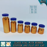 UV Electroplated Amber Tubular Bottle Glass Vial