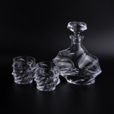 Crystal Whiskey Decanter with Matching Whiskey Glasses