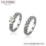15083 Luxury Rhodium Plated Square Charm Crystal Wedding Ring