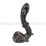 Molten Flame Sherlock Glass Hand Pipe with Ring
