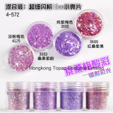 Purple Xia Plum Color Set Hexagon Sheet Nail Art Light Decorations Paillette Glitter (EG10)