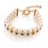 Wedding Engagement Gift Crystal Pearl Jewelry Dubai Gold Beaded Bracelet