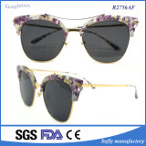 2016 Fashionable Woman New Style Acetate Sunglasses with Metal Temple