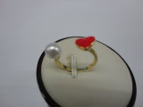 Love Heart Shape 925 Sterling Silver Ring with Pearl