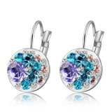Blue Rhinestone Crystal Alloy Earring Clip Design Jewelry Earring