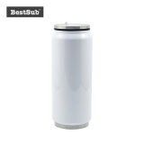 17oz Stainless Steel Coke Can with Straw (White) (BCAN17W)