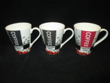Wholesale V Shape Ceramic Mug with Coffee Designs
