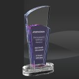 Plaque Design Purple Crystal Trophy with Round Base