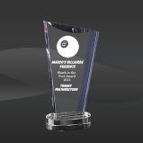 Peak Glass Crystal Award with a Purple Accent