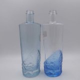 Painted Blue 700ml Liquor Bottles Whiskey Glass Bottle Vodka Decanter