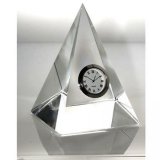 Pyramid Crystal Clock for Home Decoration Gift (P413)