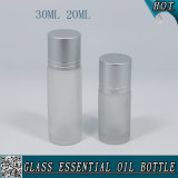 30ml 20ml Frosted Glass Bottle for Essential Oil with Matte Silver Cap