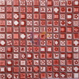 Red Glazed Flower Pattern Ceramic Mosaic Tiles (CST080)